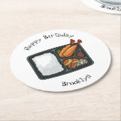 Dessous-de-verre Rond En Papier Illustration de Bento (Incliné)