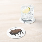 Dessous-de-verre Rond En Papier Illustration de bison (En situation)