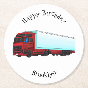 Dessous-de-verre Rond En Papier Illustration de camion roumain