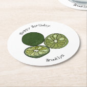 Dessous-de-verre Rond En Papier Illustration de chaux Kaffir (Incliné)