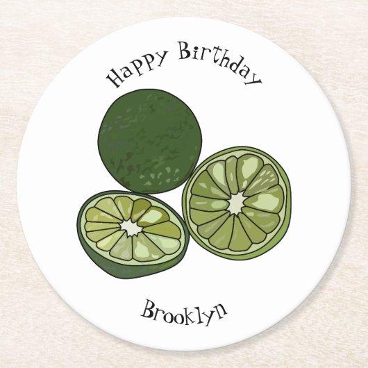 Dessous-de-verre Rond En Papier Illustration de chaux Kaffir (Devant)