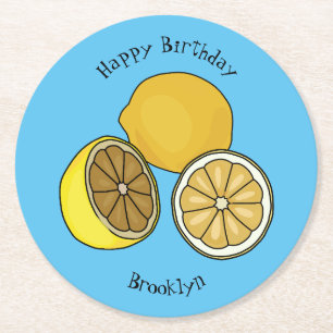 Dessous-de-verre Rond En Papier Illustration de citron