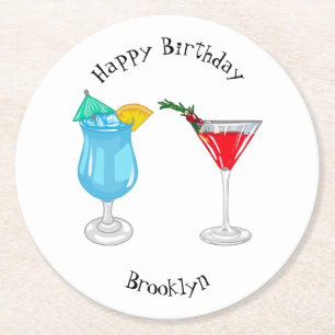 Dessous-de-verre Rond En Papier Illustration de cocktail