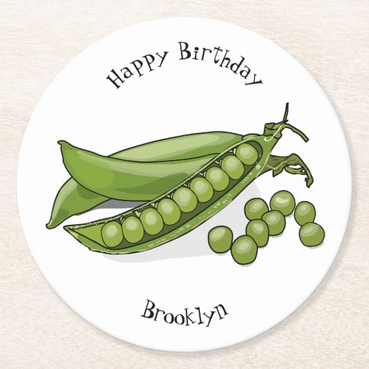 Dessous-de-verre Rond En Papier Illustration de dessin de pois (Devant)