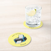 Dessous-de-verre Rond En Papier Illustration de dessin d'imprimante (En situation)