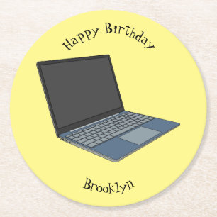 Dessous-de-verre Rond En Papier Illustration de dessin sur ordinateur portable