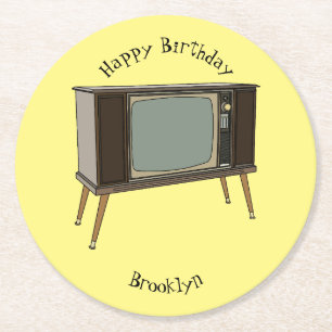 Dessous-de-verre Rond En Papier Illustration de dessin télévisé