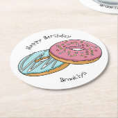 Dessous-de-verre Rond En Papier Illustration de Donut (Incliné)