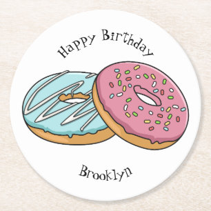 Dessous-de-verre Rond En Papier Illustration de Donut