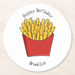 Dessous-de-verre Rond En Papier Illustration de frites<br><div class="desc">Illustration de frites</div>