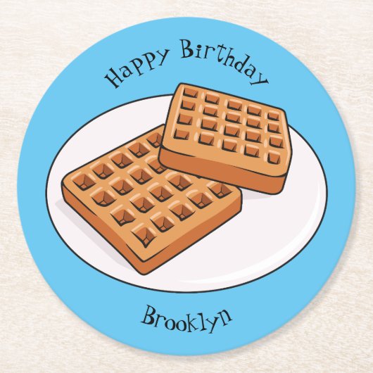 Dessous-de-verre Rond En Papier Illustration de gaufre (Devant)