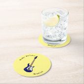 Dessous-de-verre Rond En Papier Illustration de guitare électrique (En situation)