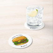 Dessous-de-verre Rond En Papier Illustration de Hamburger (En situation)