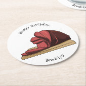 Dessous-de-verre Rond En Papier Illustration de jambon (Incliné)