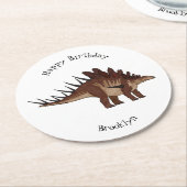 Dessous-de-verre Rond En Papier Illustration de Kentrosaurus (Incliné)