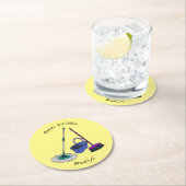 Dessous-de-verre Rond En Papier Illustration de la bande dessinée Broom & mop (En situation)