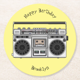 Dessous-de-verre Rond En Papier Illustration de la bande dessinée radio