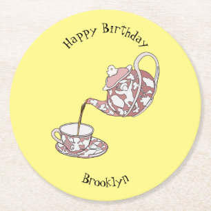 Dessous-de-verre Rond En Papier Illustration de la série Teacup