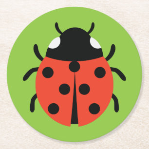 Dessous-de-verre Rond En Papier Illustration de Ladybug