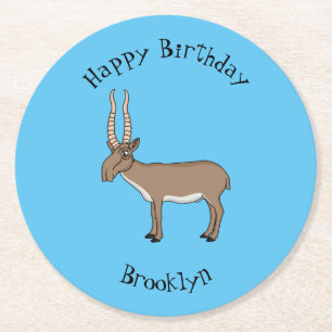 Dessous-de-verre Rond En Papier Illustration de l'antilope de Saiga