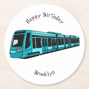 Dessous-de-verre Rond En Papier Illustration de locomotive électrique