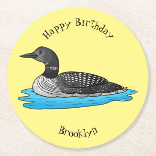 Dessous-de-verre Rond En Papier Illustration de Loon bird