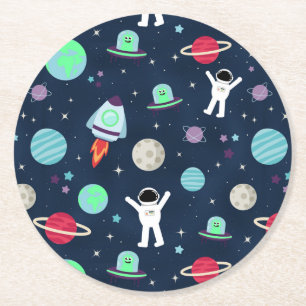 Dessous-de-verre Rond En Papier illustration de motif spatial