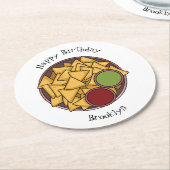 Dessous-de-verre Rond En Papier Illustration de Nachos (Incliné)