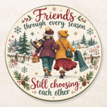 Illustration de Noël vintage sur l'amitié hivernal
