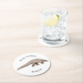 Dessous-de-verre Rond En Papier Illustration de Pangolin (En situation)