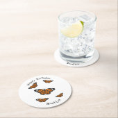 Dessous-de-verre Rond En Papier Illustration de papillon monarque (En situation)