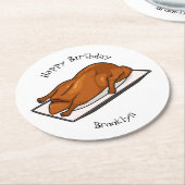 Dessous-de-verre Rond En Papier Illustration de Peking duck (Incliné)
