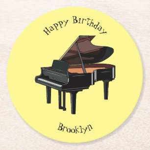 Dessous-de-verre Rond En Papier Illustration de piano