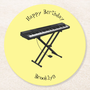 Dessous-de-verre Rond En Papier Illustration de piano clavier