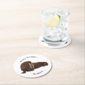 Dessous-de-verre Rond En Papier Illustration de Walrus (En situation)