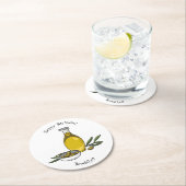 Dessous-de-verre Rond En Papier Illustration d'huile d'olive (En situation)