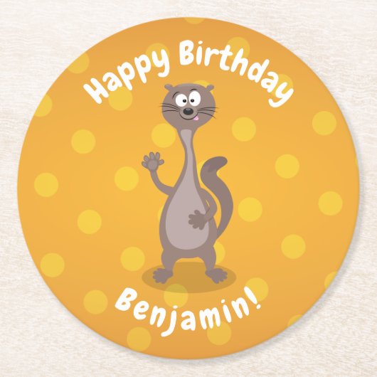 Dessous-de-verre Rond En Papier Illustration drôle de tissage tissé (Devant)