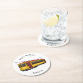 Dessous-de-verre Rond En Papier Illustration du chariot Mata (En situation)