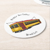 Dessous-de-verre Rond En Papier Illustration du chariot Mata (Incliné)