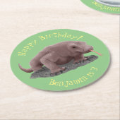 Dessous-de-verre Rond En Papier Illustration du dragon de Komodo (Incliné)