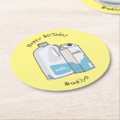 Dessous-de-verre Rond En Papier Illustration du lait (Incliné)