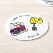 Dessous-de-verre Rond En Papier Illustration du mixer (Incliné)
