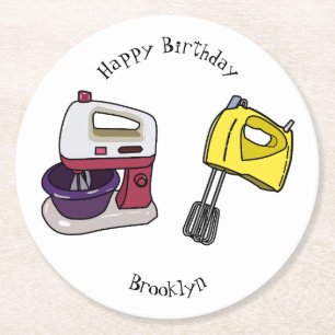 Dessous-de-verre Rond En Papier Illustration du mixer