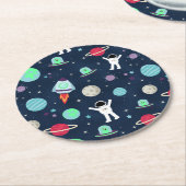 Dessous-de-verre Rond En Papier Illustration du Motif spatial (Incliné)