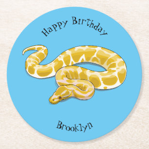 Dessous-de-verre Rond En Papier Illustration du serpent python birman