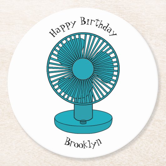 Dessous-de-verre Rond En Papier Illustration du ventilateur (Devant)