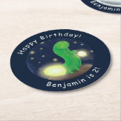 Dessous-de-verre Rond En Papier Illustration du ver vert mou (Incliné)