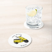 Dessous-de-verre Rond En Papier Illustration d'une moto cyclable (En situation)