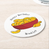 Dessous-de-verre Rond En Papier Illustration d'une puce de pomme de terre (Incliné)