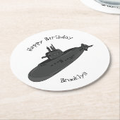 Dessous-de-verre Rond En Papier Illustration sous-marine (Incliné)